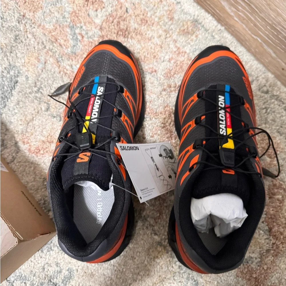 Salomon XT-6 Asphalt Black and Red Trail Shoes - Picture 2 of 6